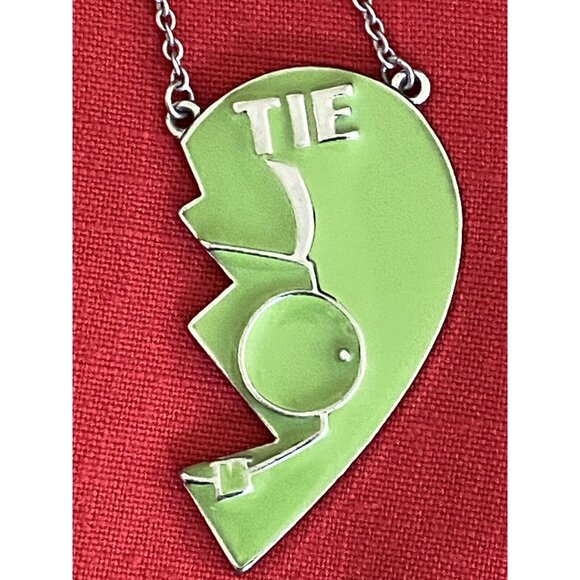 Vintage Nickelodeon Bestie Pendant Necklace TIE Half Green Rare Complete Yours - Picture 11 of 16